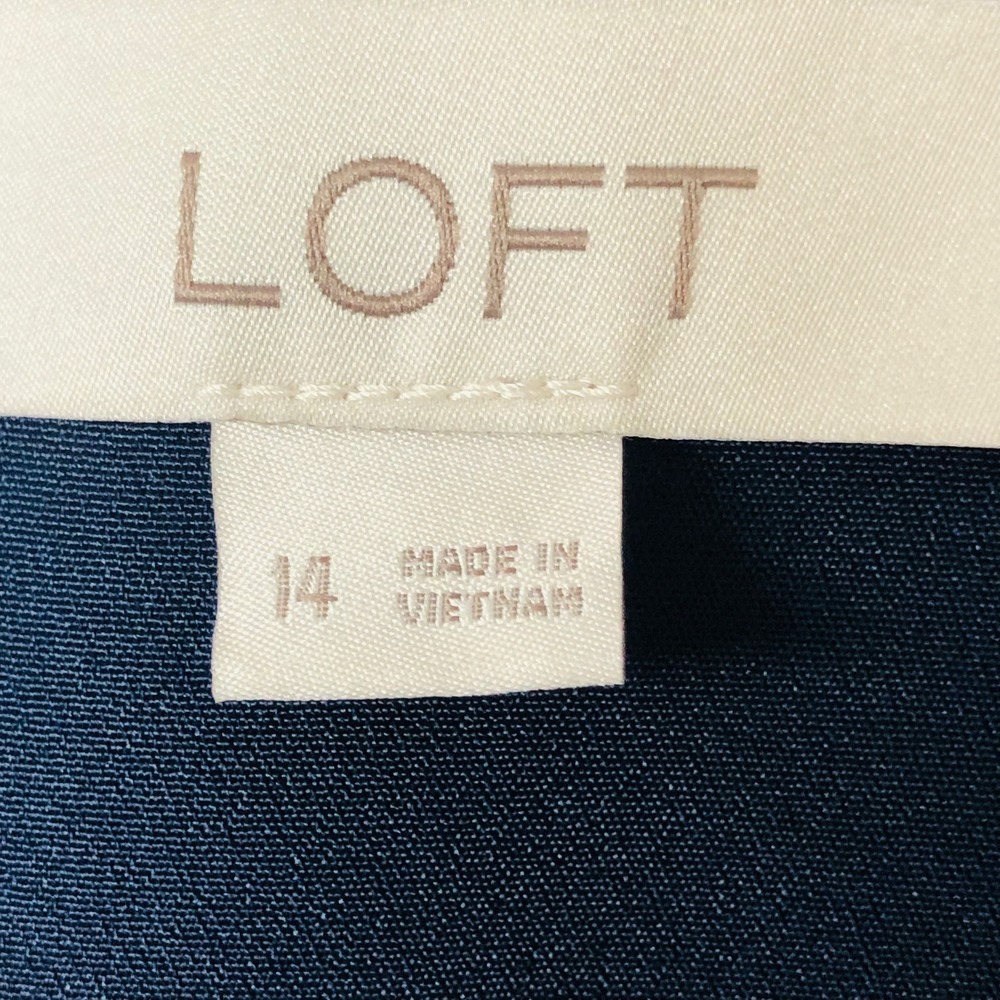 LOFT Maxi Dress Tie Front Floral Feminine 3/4 Slv V Neck Womens Large XL 14 - Picture 7 of 10